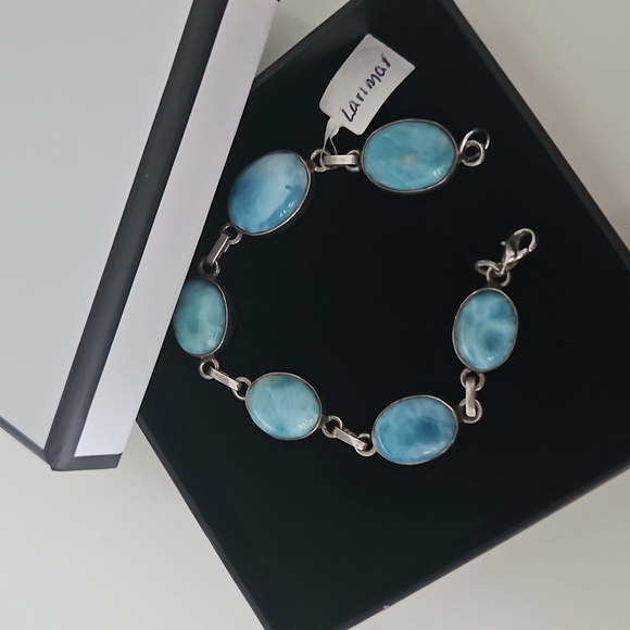 Sterling Silver Larimar bracelet - Picture 5 of 6